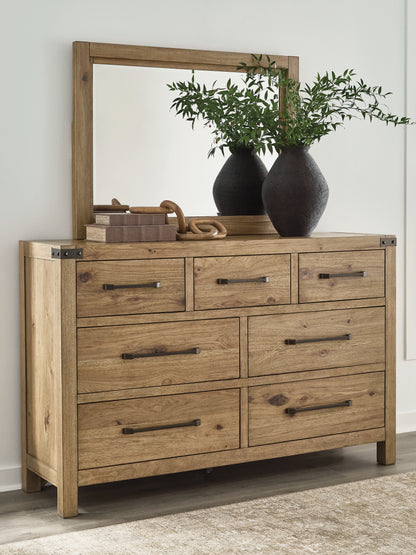 Ridgester Light Brown Dresser and Mirror - B858B1