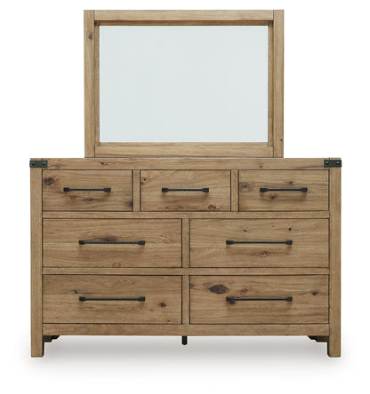 Ridgester Light Brown Dresser and Mirror - B858B1