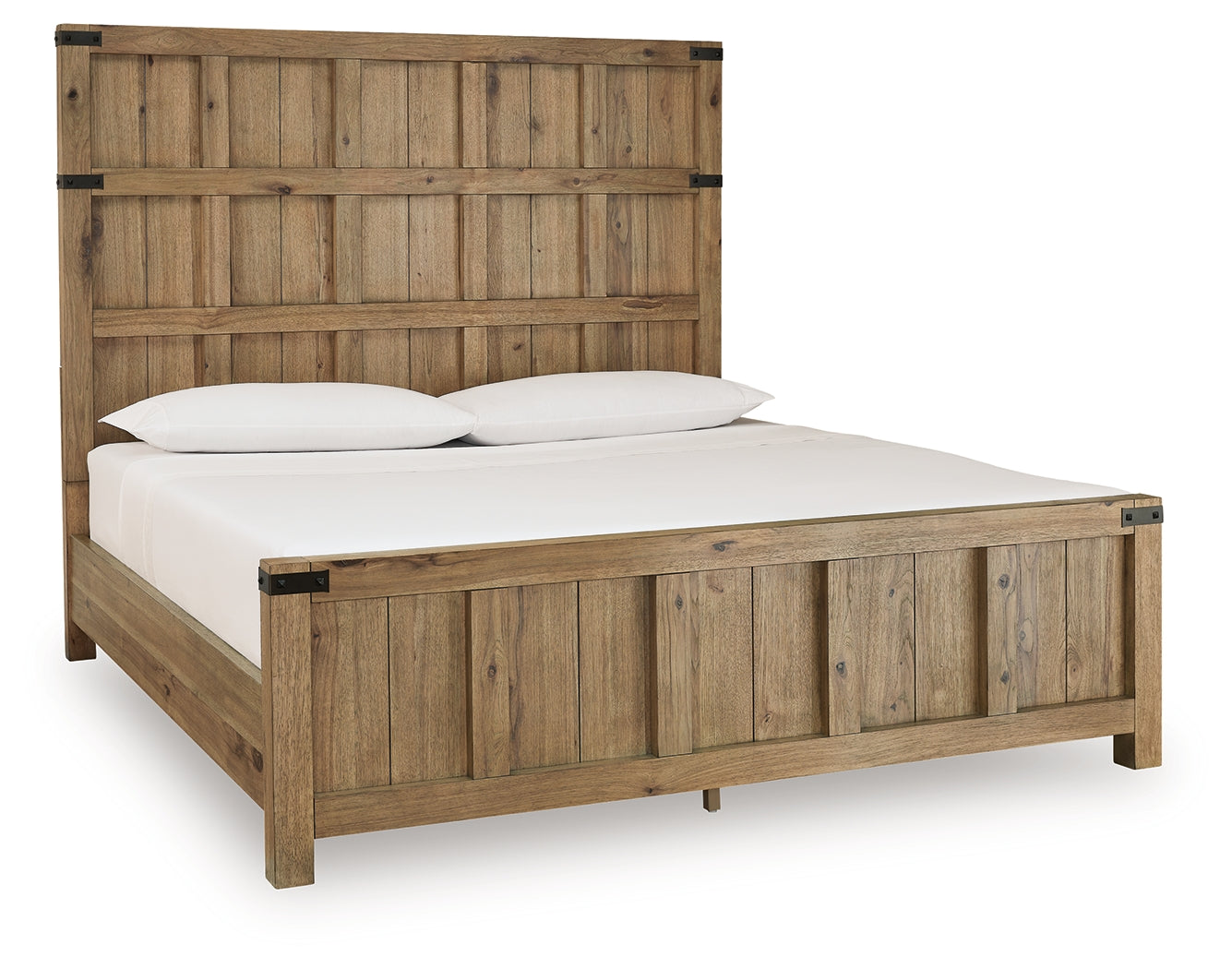 Ridgester Light Brown King Panel Bed - B858B6