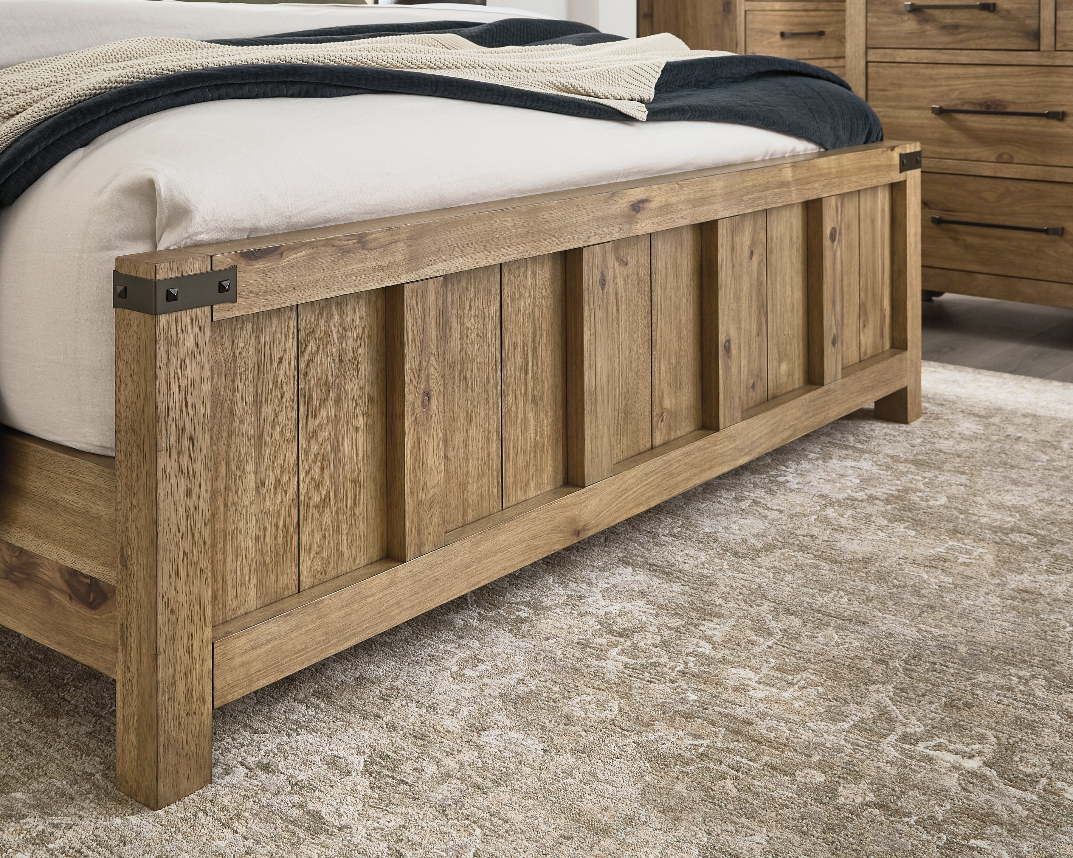 Ridgester Light Brown King Panel Bed - B858B6