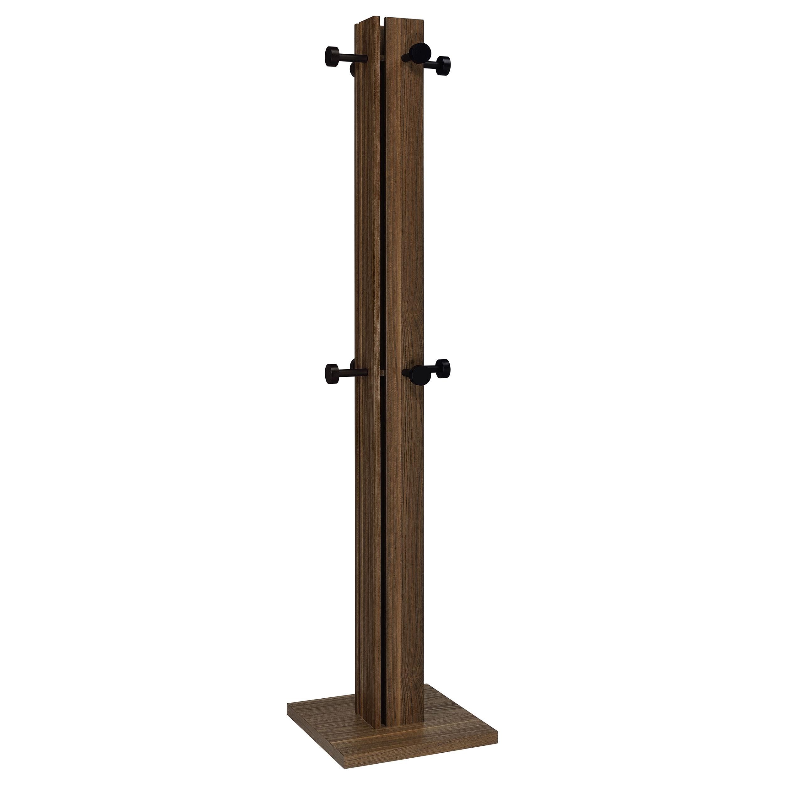 Rikkie Walnut Coat Rack Walnut and Mirror - 983281