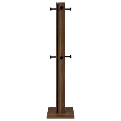 Rikkie Walnut Coat Rack Walnut and Mirror - 983281