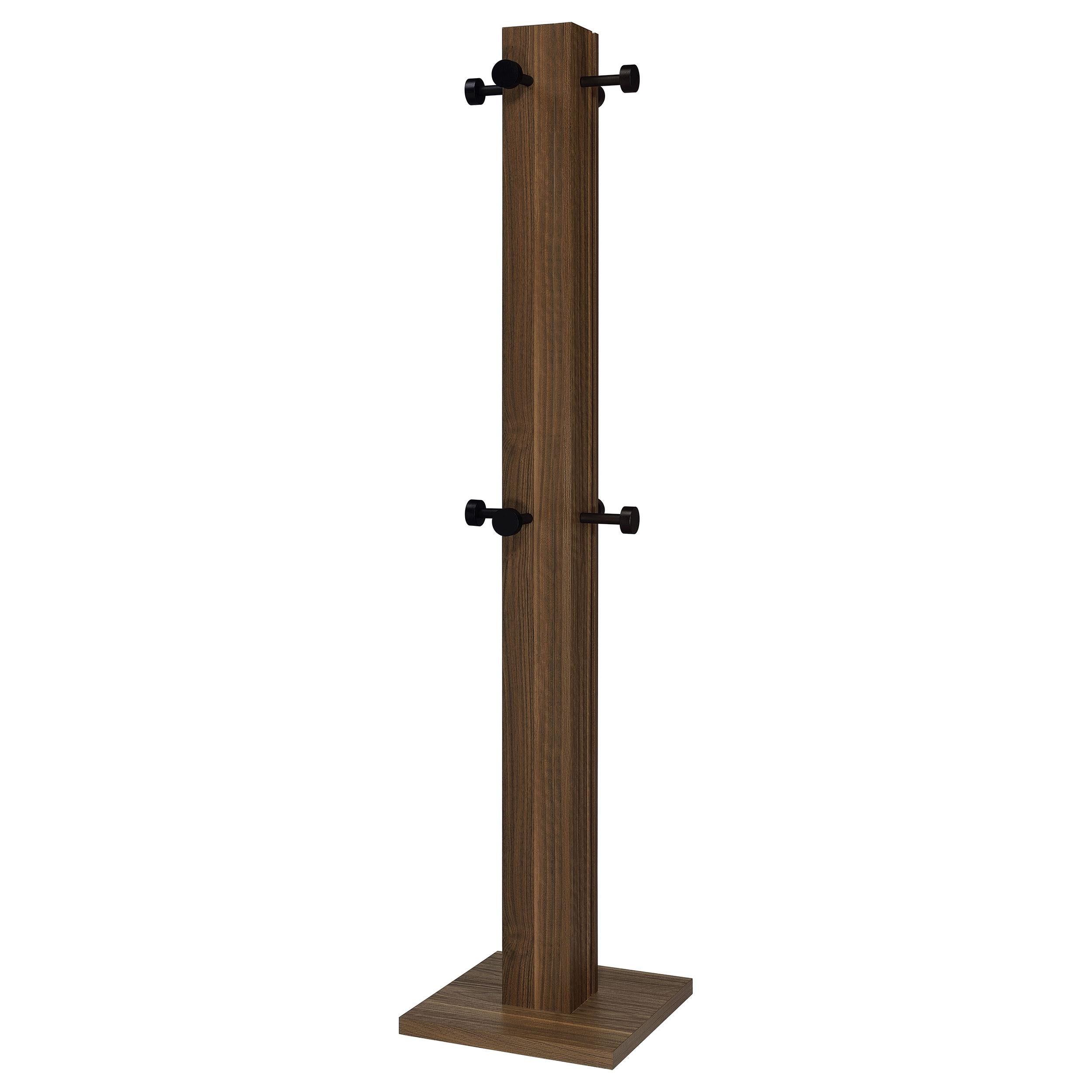 Rikkie Walnut Coat Rack Walnut and Mirror - 983281