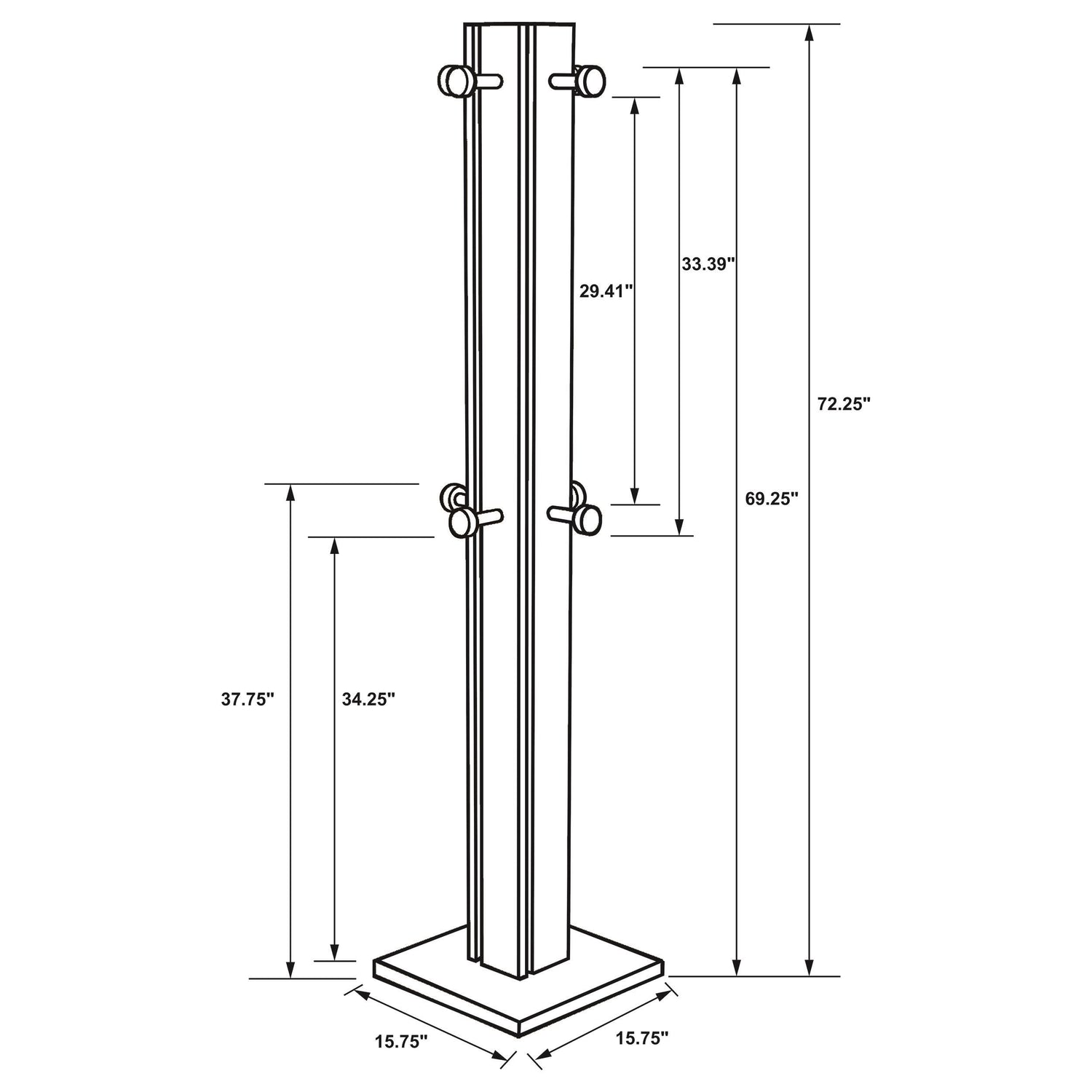 Rikkie Walnut Coat Rack Walnut and Mirror - 983281
