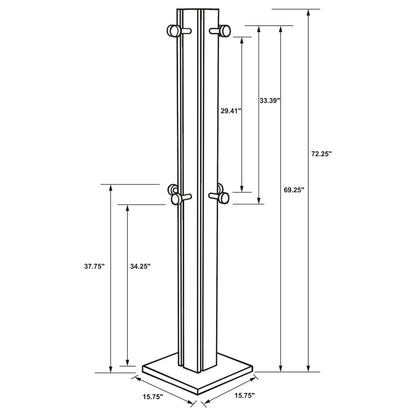 Rikkie Walnut Coat Rack Walnut and Mirror - 983281