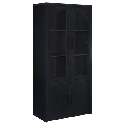 Riva 4-door Tall Accent Display Cabinet LED Lighting Black - 950432