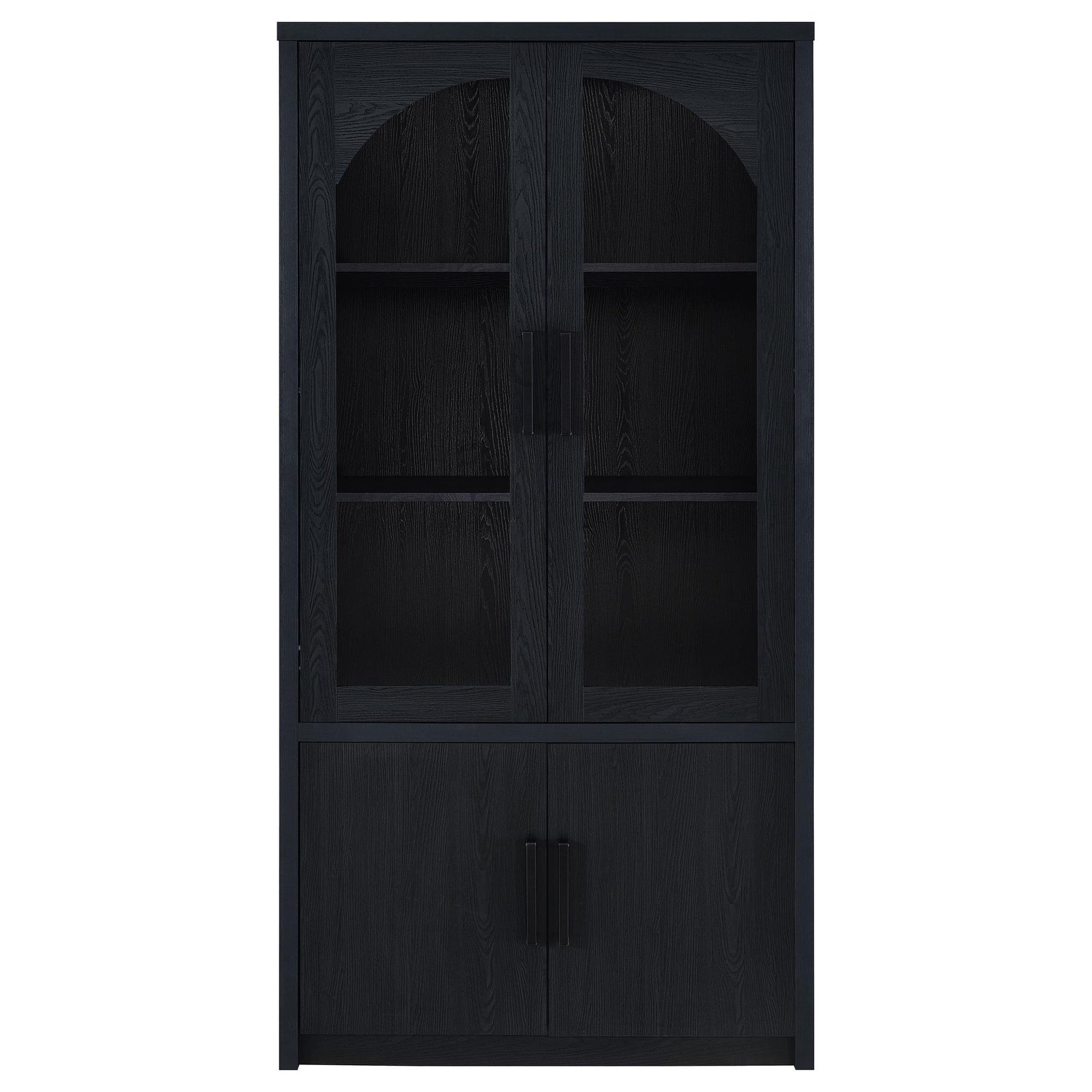 Riva 4-door Tall Accent Display Cabinet LED Lighting Black - 950432