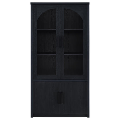 Riva 4-door Tall Accent Display Cabinet LED Lighting Black - 950432
