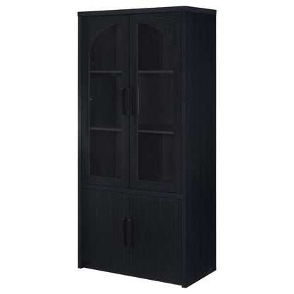 Riva 4-door Tall Accent Display Cabinet LED Lighting Black - 950432