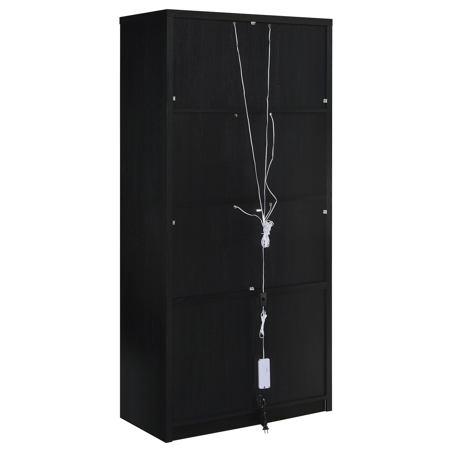 Riva 4-door Tall Accent Display Cabinet LED Lighting Black - 950432