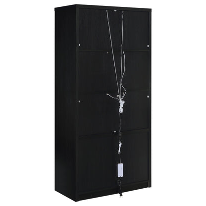 Riva 4-door Tall Accent Display Cabinet LED Lighting Black - 950432