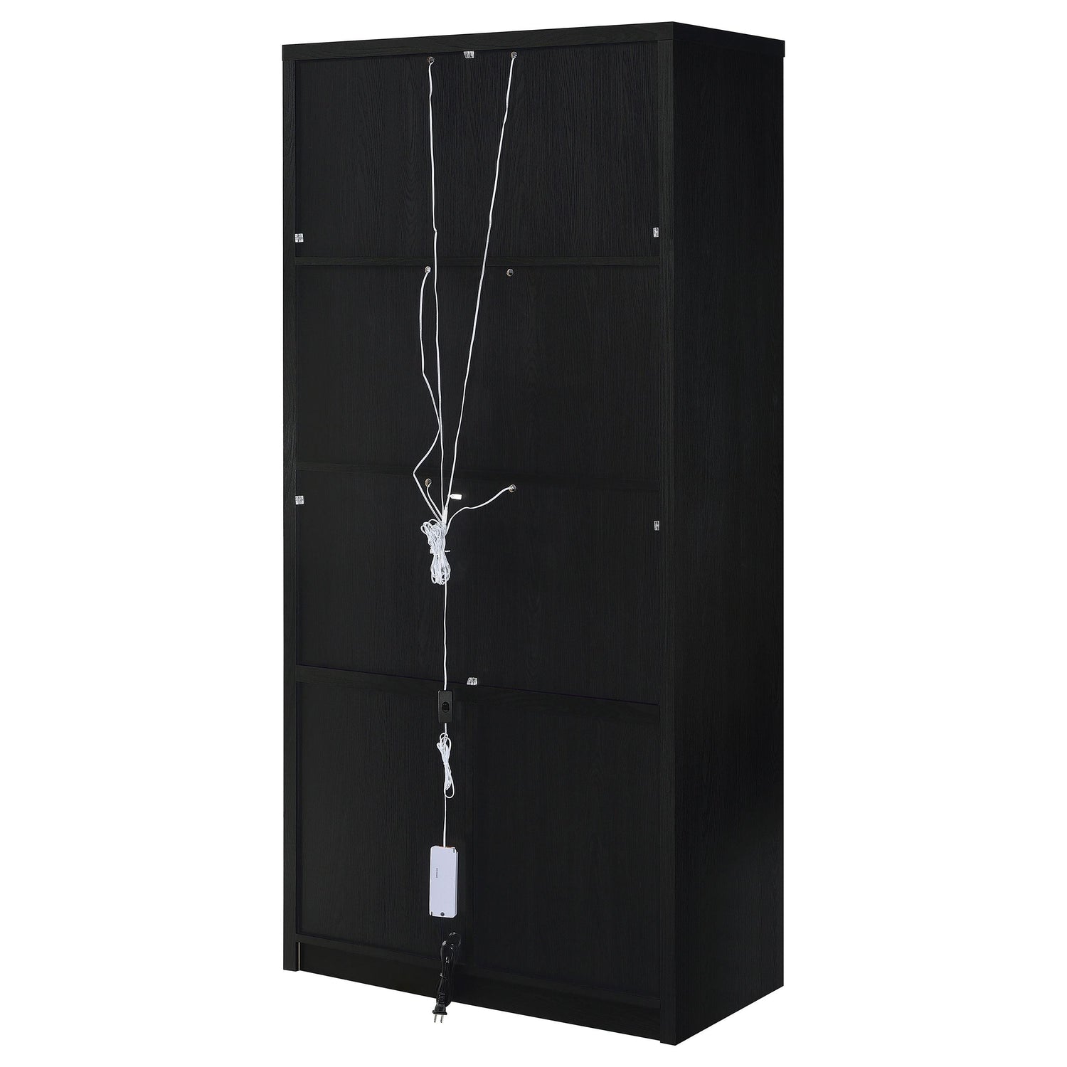 Riva 4-door Tall Accent Display Cabinet LED Lighting Black - 950432