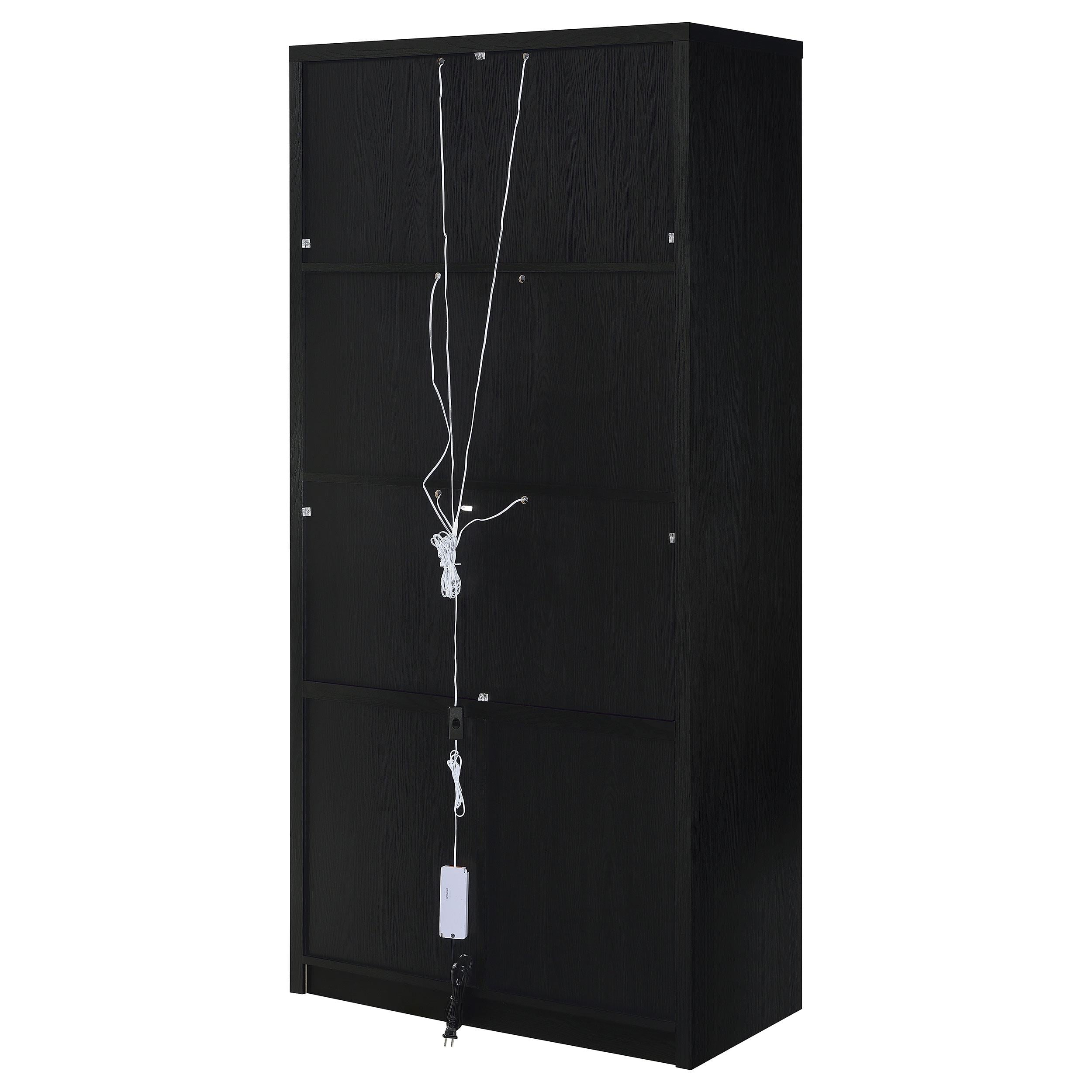 Riva 4-door Tall Accent Display Cabinet LED Lighting Black - 950432
