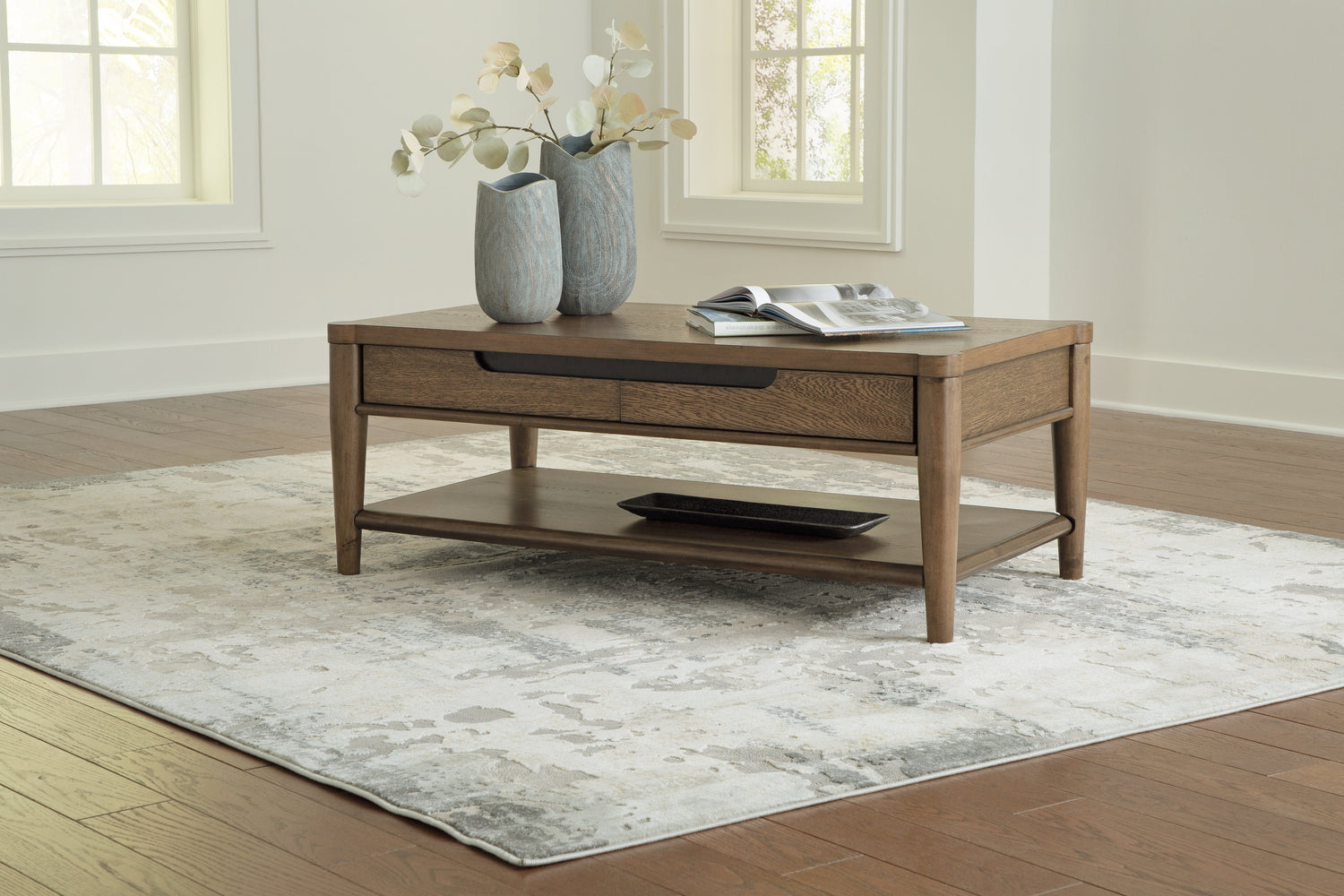 Roanhowe Coffee Table with 1 End Table in Brown - PKG016518