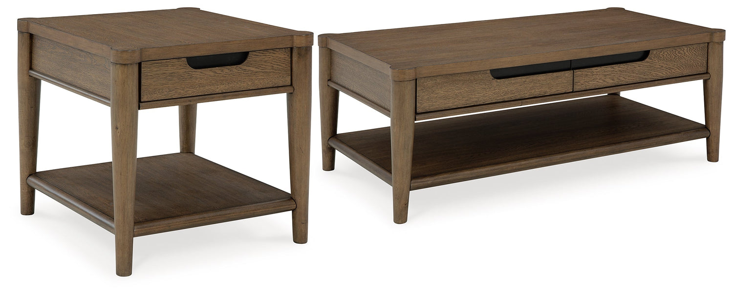 Roanhowe Coffee Table with 1 End Table in Brown - PKG016518