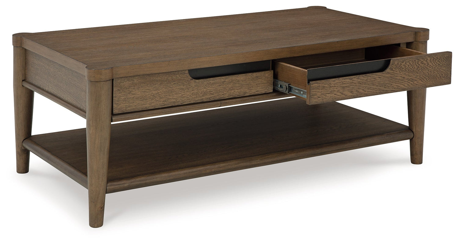 Roanhowe Coffee Table with 1 End Table in Brown - PKG016518
