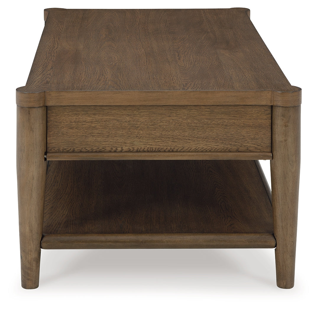 Roanhowe Coffee Table with 1 End Table in Brown - PKG016518