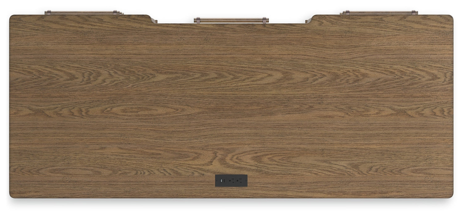 Roanhowe Home Office Desk and Storage in Brown - PKG019260
