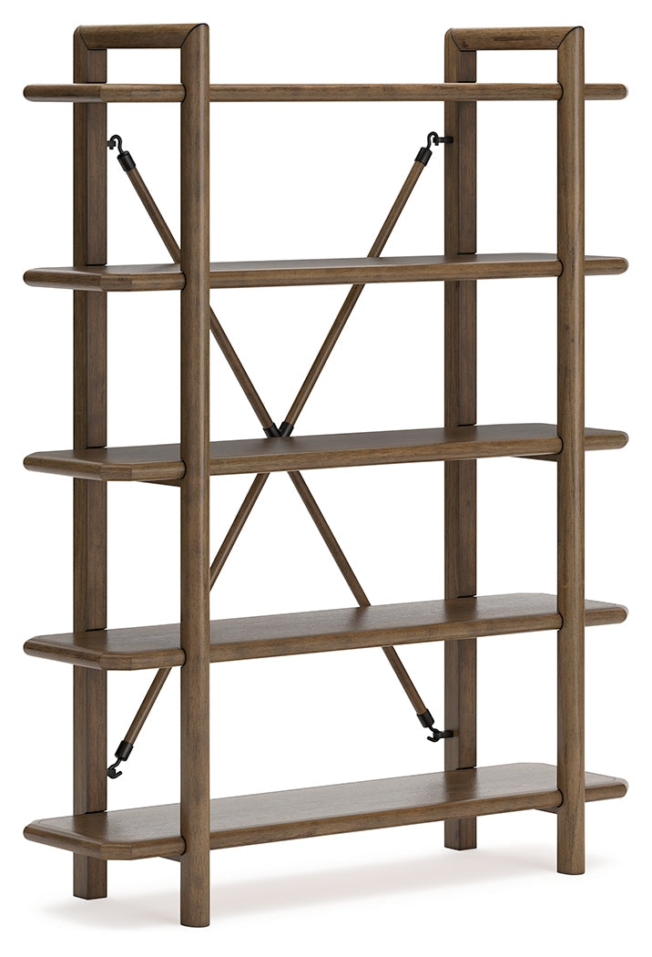 Roanhowe Home Office Desk and Storage in Brown - PKG019260