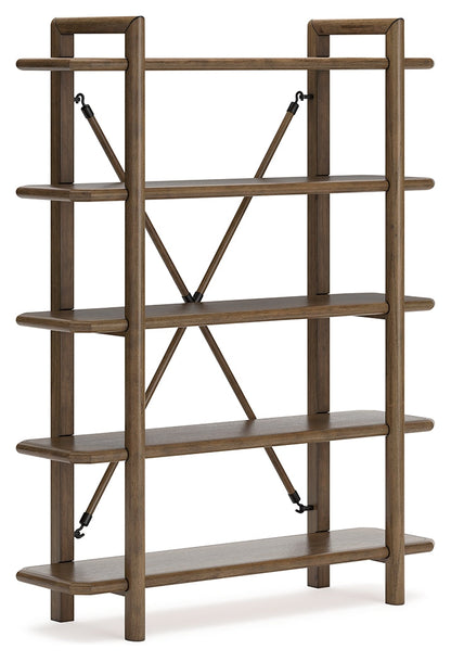 Roanhowe Home Office Desk and Storage in Brown - PKG019260