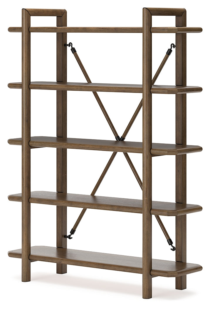 Roanhowe Home Office Desk and Storage in Brown - PKG019260