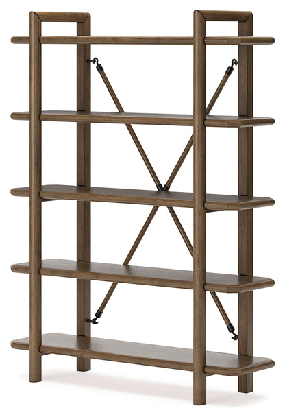 Roanhowe Home Office Desk and Storage in Brown - PKG019260