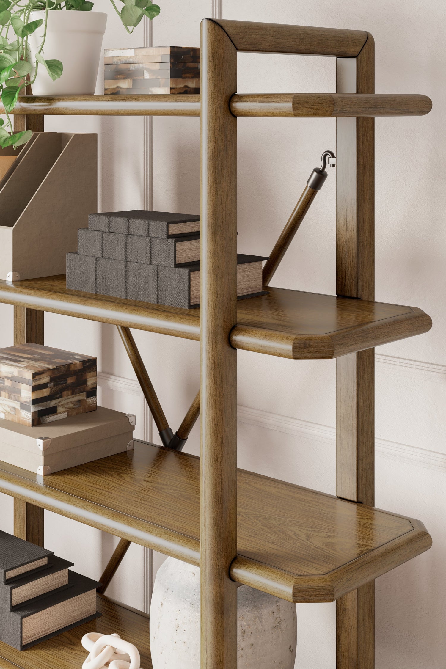Roanhowe Home Office Desk and Storage in Brown - PKG019260