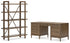 Roanhowe Home Office Desk and Storage in Brown - PKG019260