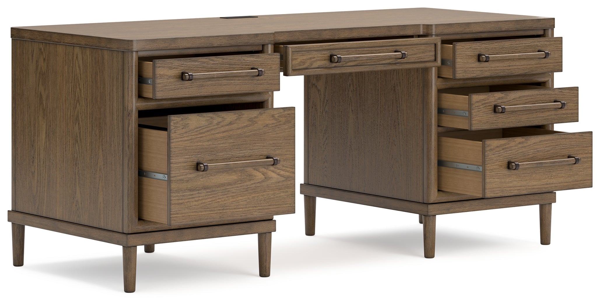 Roanhowe Home Office Desk and Storage in Brown - PKG019260