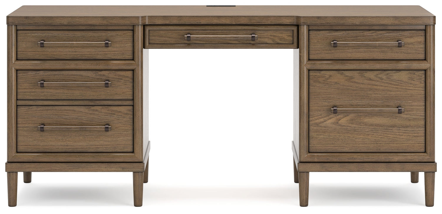 Roanhowe Home Office Desk and Storage in Brown - PKG019260