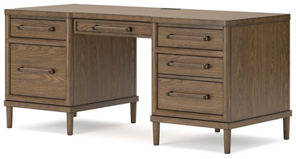 Roanhowe Home Office Desk and Storage in Brown - PKG019260
