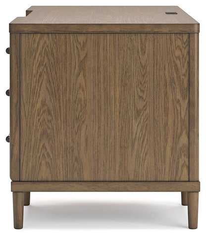 Roanhowe Home Office Desk and Storage in Brown - PKG019260