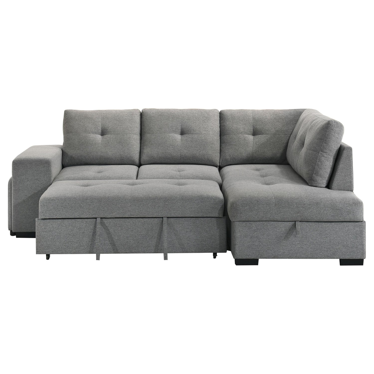 Roanne Fabric Upholstered Sleeper Sectional Sofa Grey - 500347