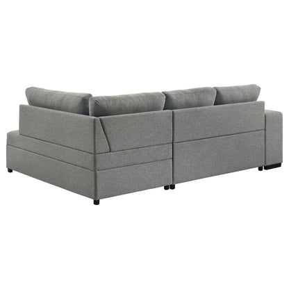 Roanne Fabric Upholstered Sleeper Sectional Sofa Grey - 500347