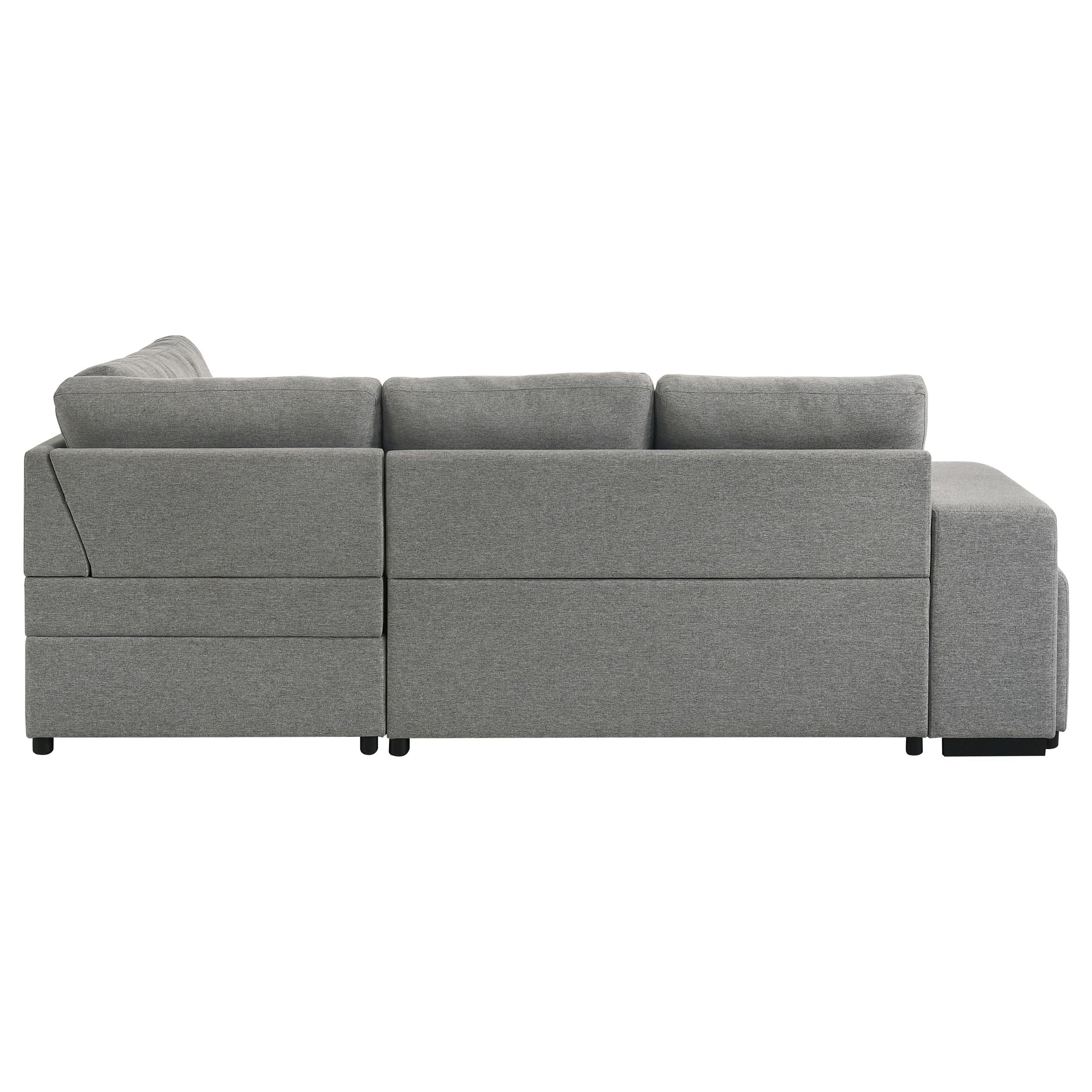 Roanne Fabric Upholstered Sleeper Sectional Sofa Grey - 500347