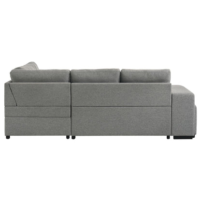Roanne Fabric Upholstered Sleeper Sectional Sofa Grey - 500347