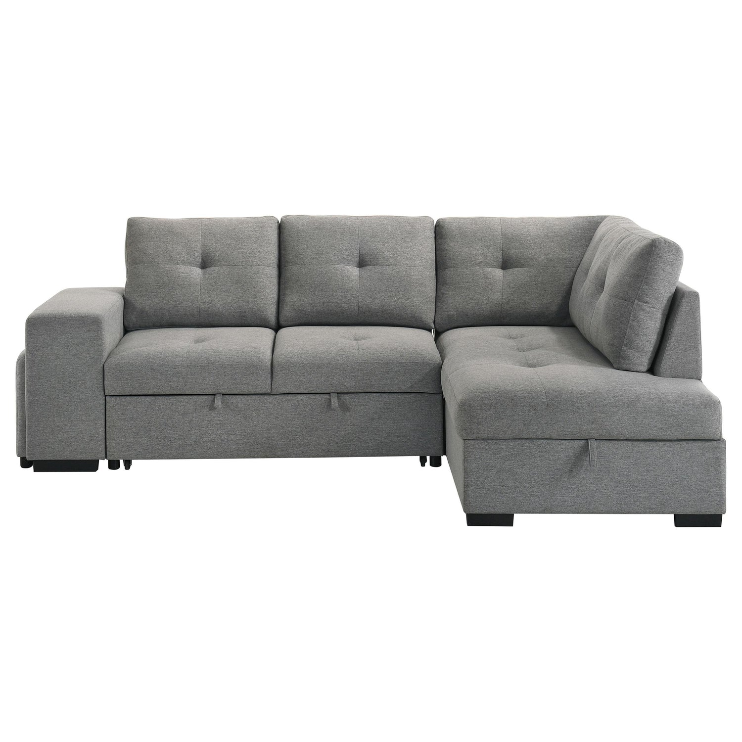 Roanne Fabric Upholstered Sleeper Sectional Sofa Grey - 500347