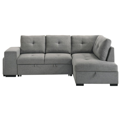Roanne Fabric Upholstered Sleeper Sectional Sofa Grey - 500347