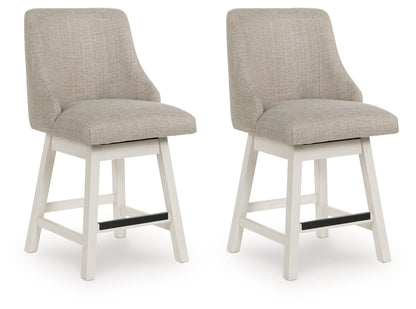 Robbinsdale Antique White Counter Height Barstool (Set of 2), Set of 2 - D642-324