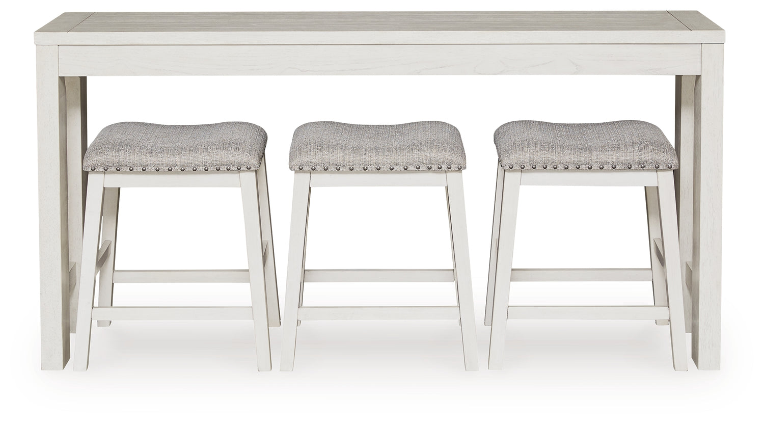 Robbinsdale Antique White Counter Height Dining Table and 3 Barstools Set - D642-113