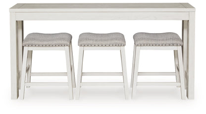 Robbinsdale Antique White Counter Height Dining Table and 3 Barstools Set - D642-113