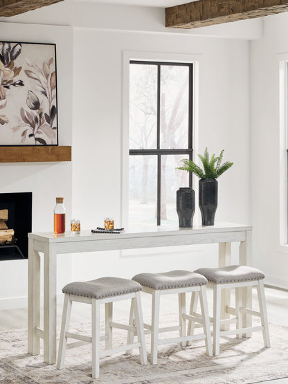 Robbinsdale Antique White Counter Height Dining Table and 3 Barstools Set - D642-113