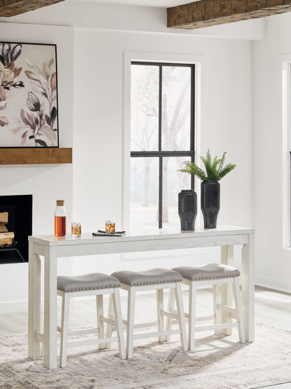 Robbinsdale Antique White Counter Height Dining Table and 3 Barstools Set - D642-113