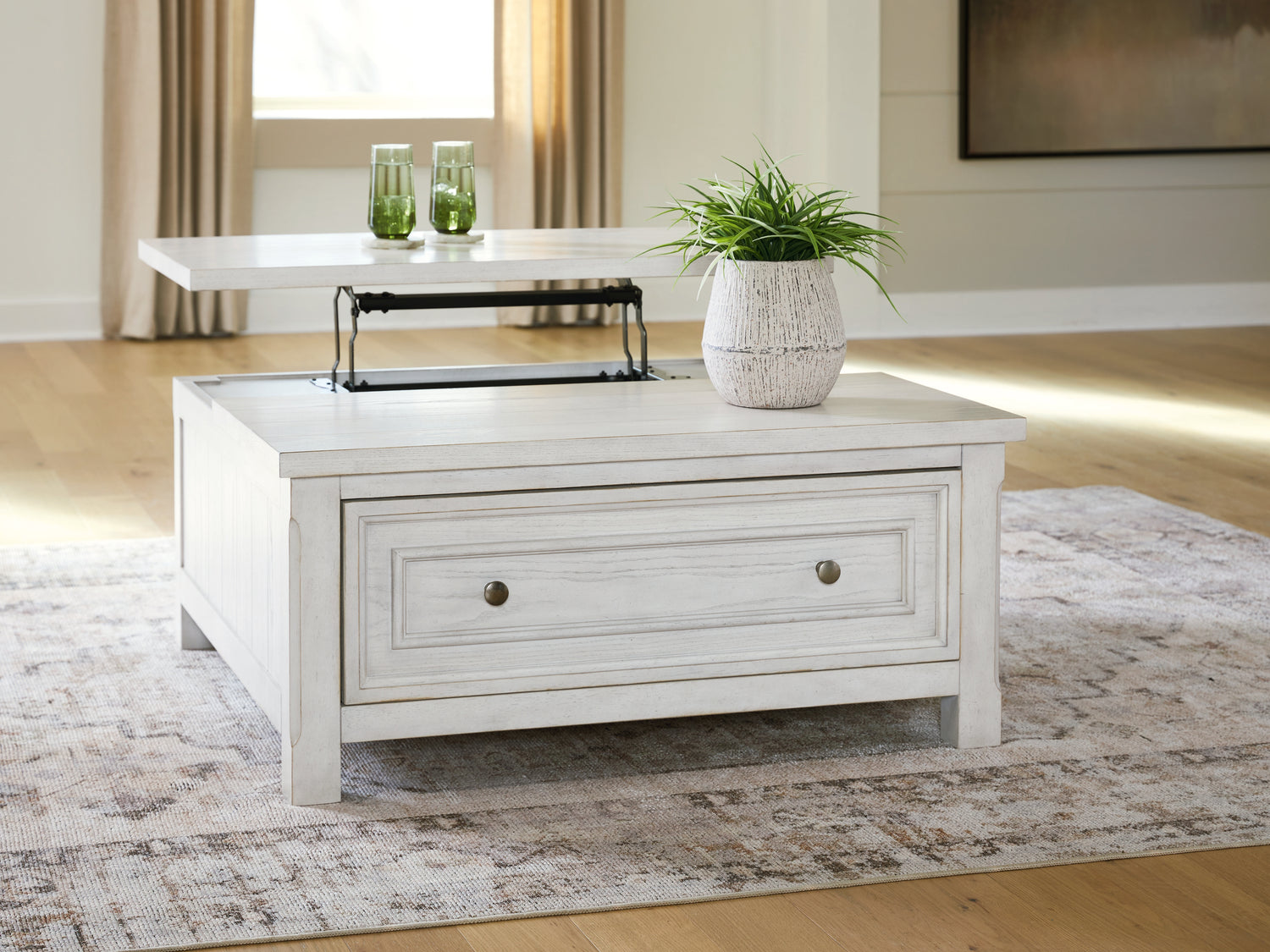 Robbinsdale Antique White Lift-Top Coffee Table - T729-00