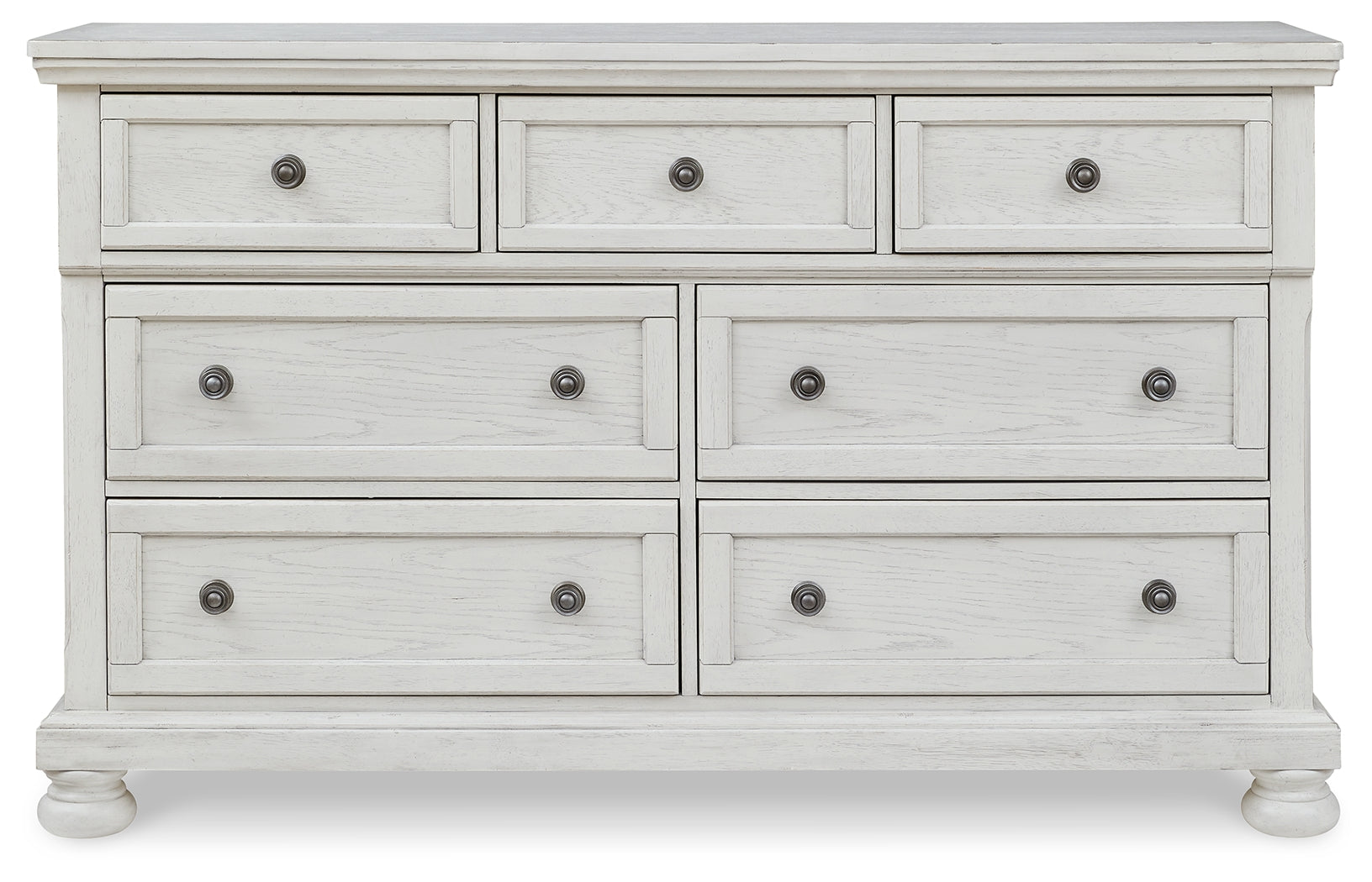 Robbinsdale Antique White Queen Panel Bed, Dresser, Chest and 2 Nightstands - B742B35