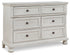 Robbinsdale Antique White Twin over Full Bunk Bed, Dresser and Chest - B742B32