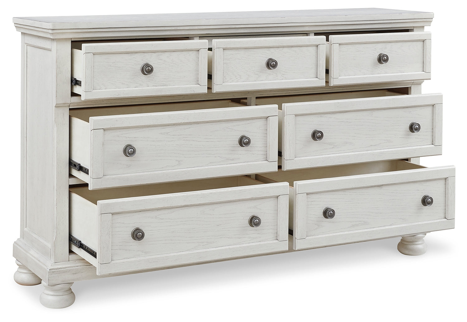 Robbinsdale Antique White Twin Sleigh Storage Bed and Dresser - B742B26
