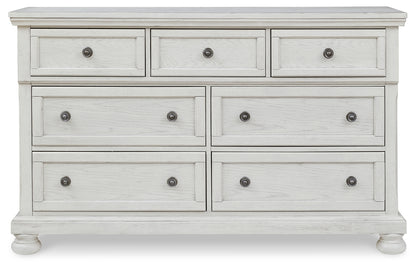 Robbinsdale Antique White Twin Sleigh Storage Bed and Dresser - B742B26