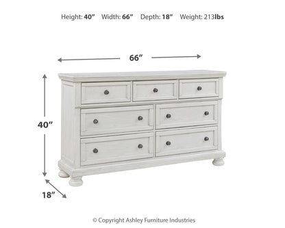 Robbinsdale Antique White Twin Sleigh Storage Bed and Dresser - B742B26