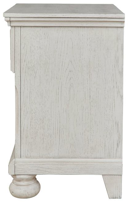 Robbinsdale Antique White Twin Storage Bed, Dresser, Mirror and Nightstand - B742B36